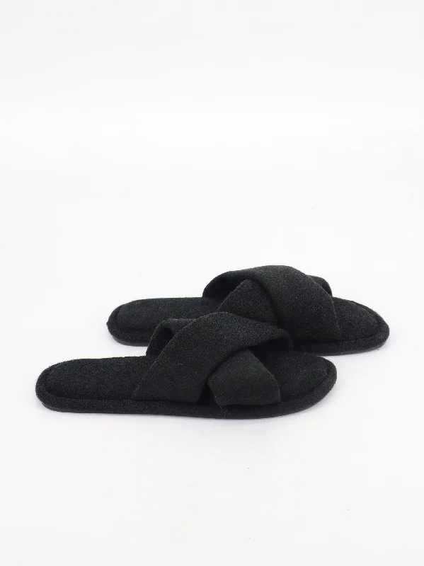 Women's Plain Slippers,Black