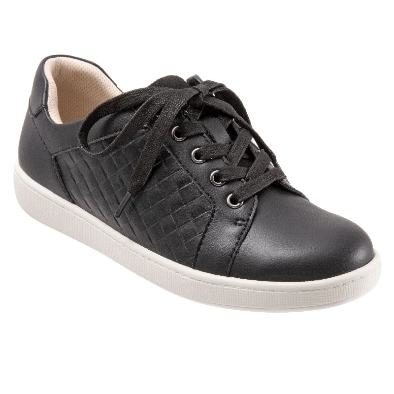 Adore Black Quilted Leather Lace-up Casuals - SIZE 9 AA ONLY