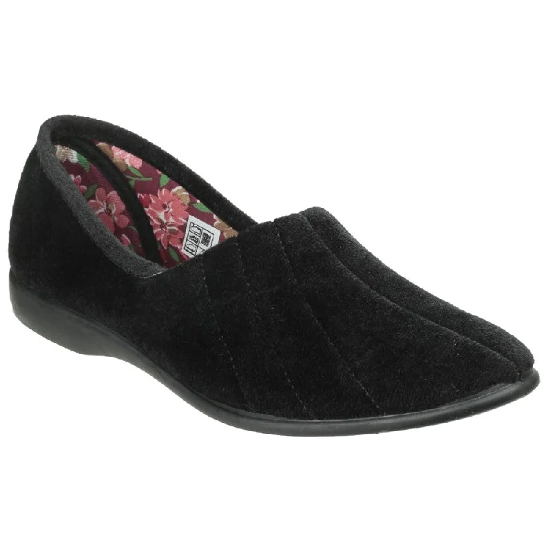 Audrey Black Memory Slippers