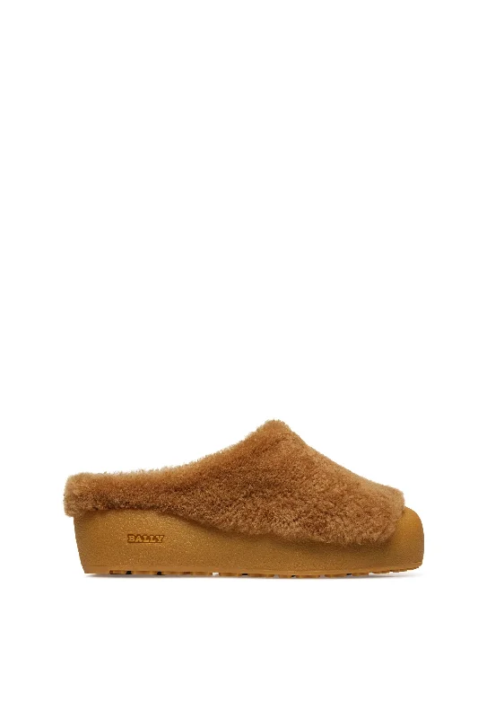 Bally Crans 6302959 Women's Camel Calf Leather Slippers