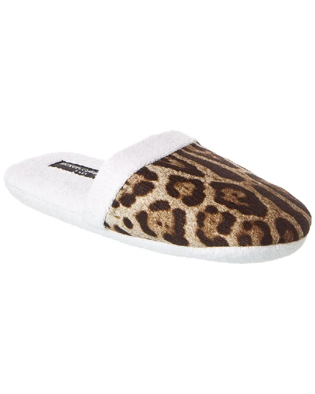 Dolce & Gabbana Leopardo Terry Slippers