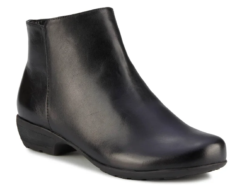 Ezra Black Leather Ankle Boots