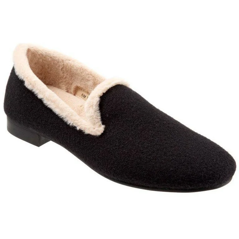 Glory Black Faux Fur lined Slippers - SIZE 7 AA ONLY