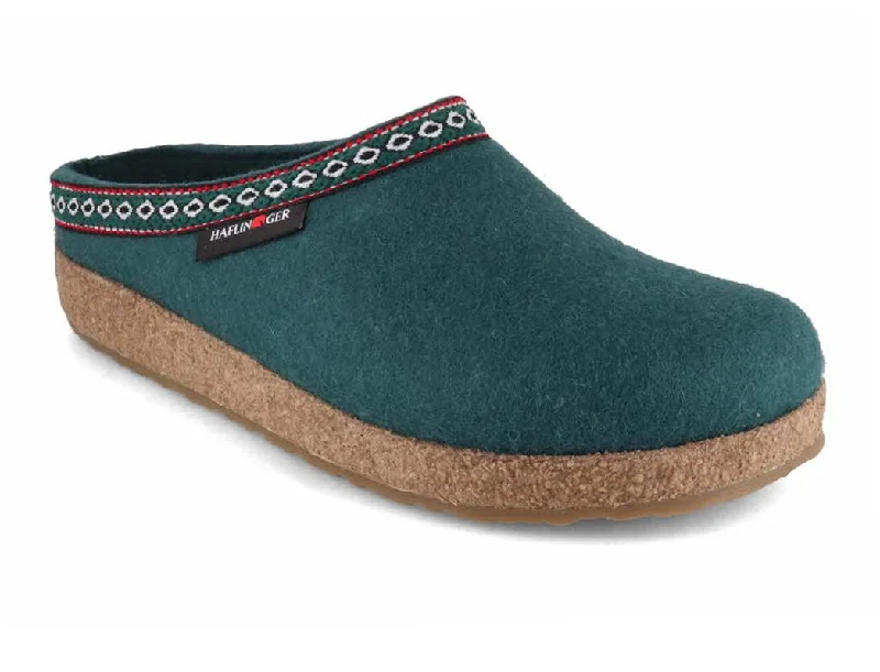 HAFLINGER Men Women Clogs 'Grizzly Franzl', pine green