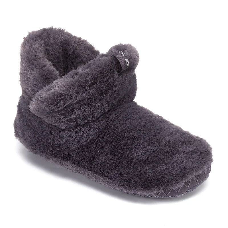 Harriet - 100% Recycled High Density Faux Fur Slipper Boot - Ink