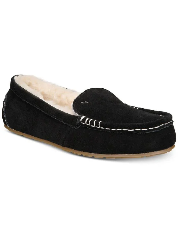 Lezly Womens Suede Slip On Loafer Slippers