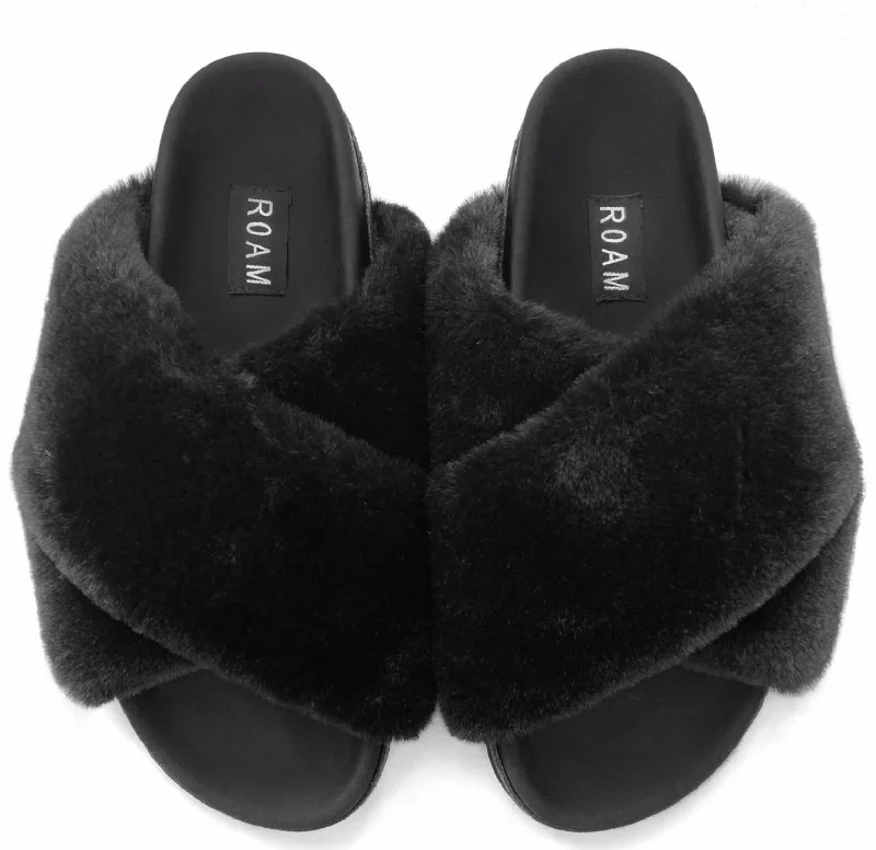 Mini Cloud Slippers In Black