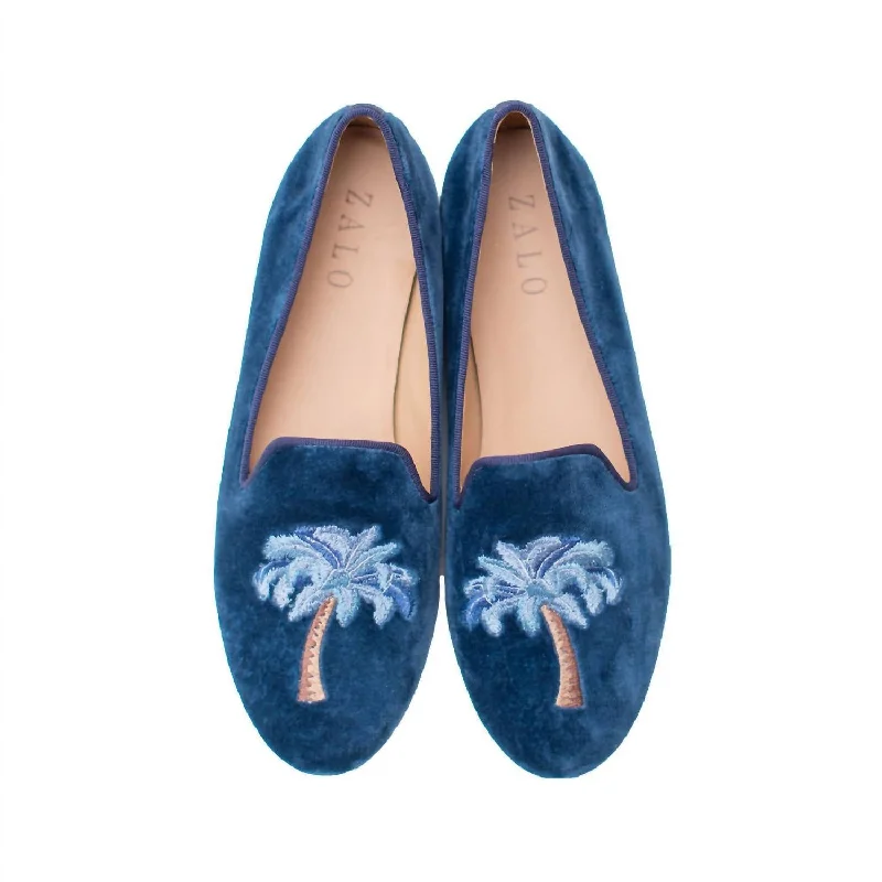 Palm Tree Slipper In Blue Smoke