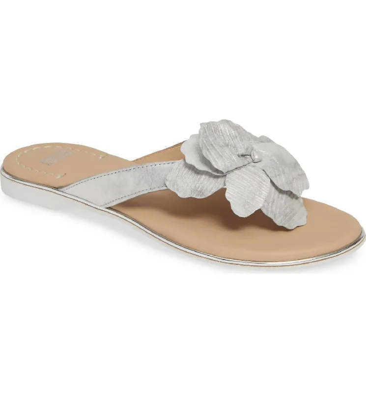 Reanne Suede Sandals In Silver Metallic