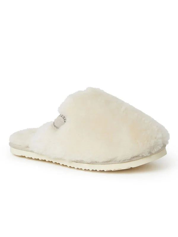 Shelly Beach Womens Shearling Scuff Slippers