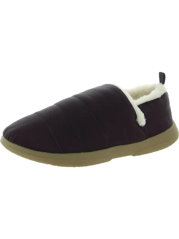 Tranquil Womens Nylon Faux Fur Lined Loafer Slippers