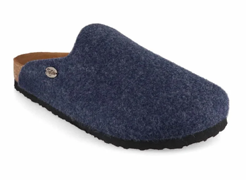 Tuffeln® Felt Mules «Famos», jeans blue