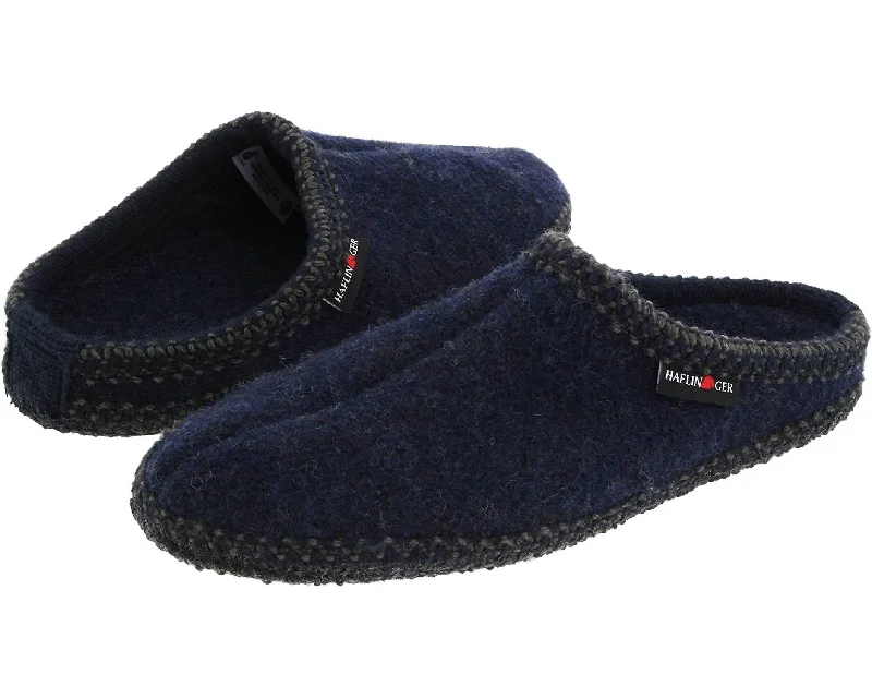 Unisex As Wool Slipper In Navy