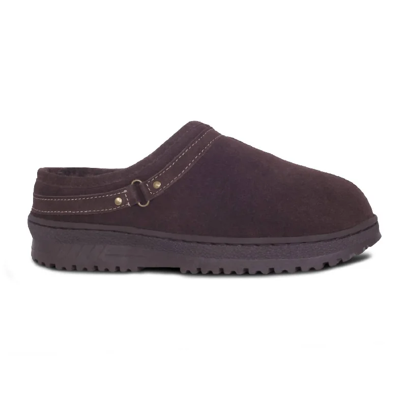 Unisex Sheepskin Clog In Chocolate