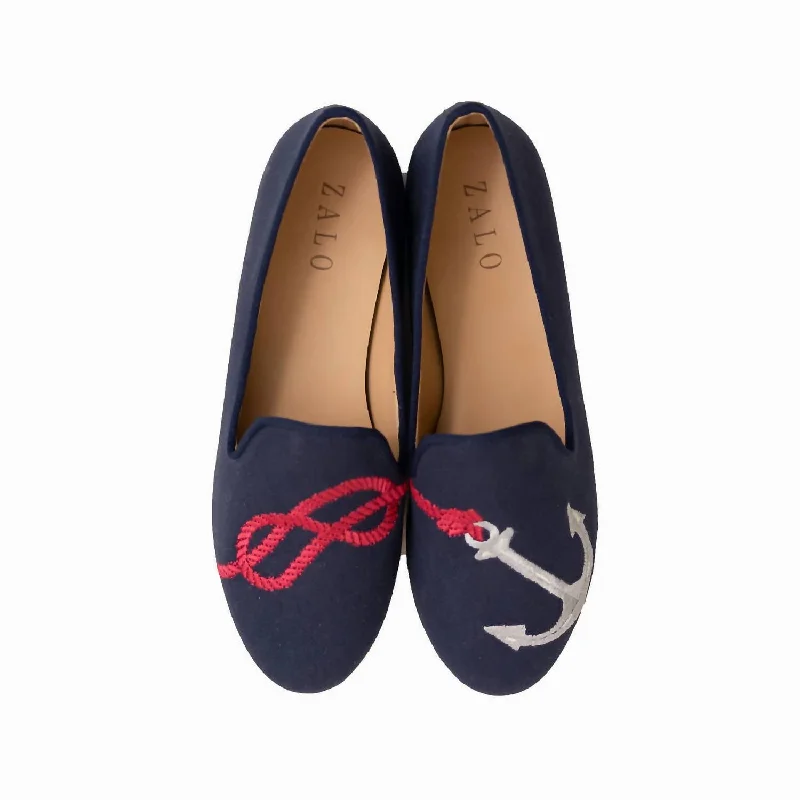 Women's Anchor Slipper In Navy