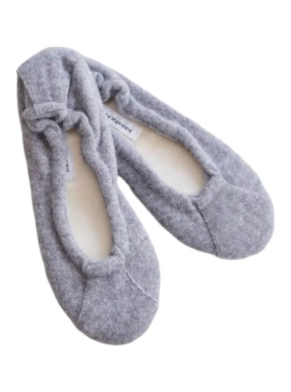 Women's Cashmere Ballet Slippers In Grey Heather