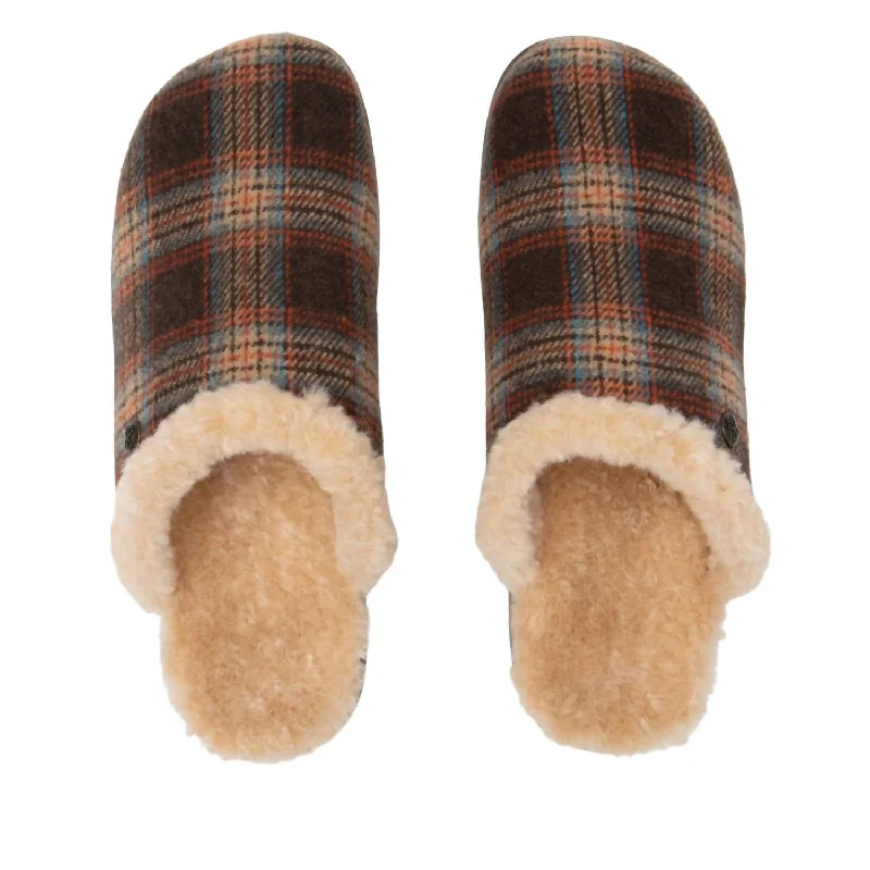 Women's Comfee Slippers In Plaidly Brown