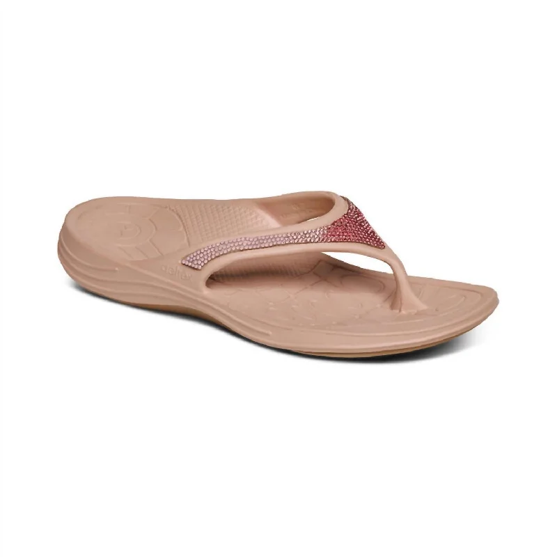 Women's Fiji Orthotic Flip Flop In Pink Sparkle