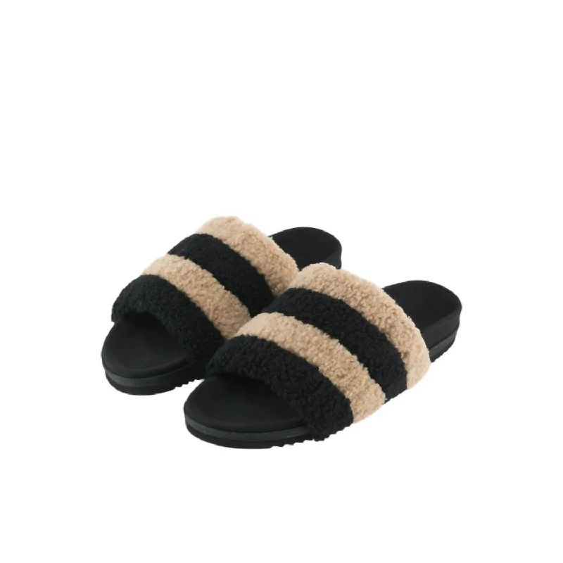 Women's Fuzzy Prism Slipper In Beige/nude