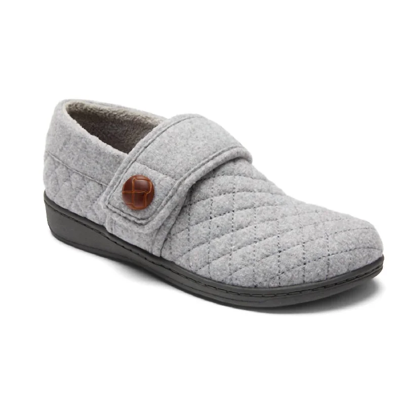 Women's Jackie Flannel Slipper - Medium Width In Grey