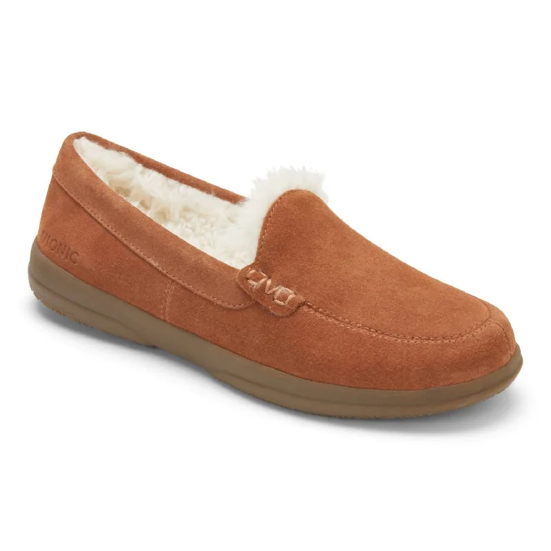 Women's Lynez Supportive Slipper - Medium Width In Toffee Suede