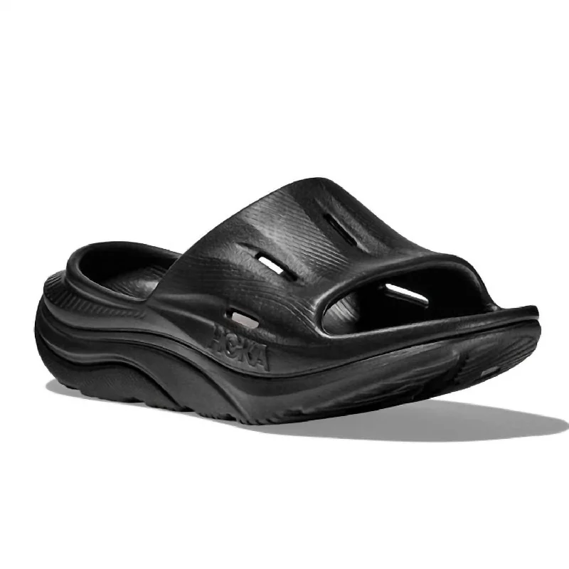 Women's Ora Recovery Flip Flop In Black/black