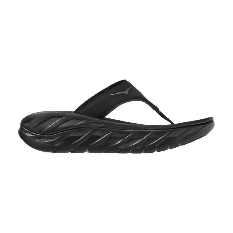 Women's Ora Recovery Flip Flop In Black/ Dark Gull/ Gray