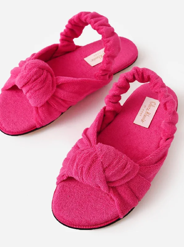 Women's Venus Knotted Slingback Slipper In Fuschia Pink