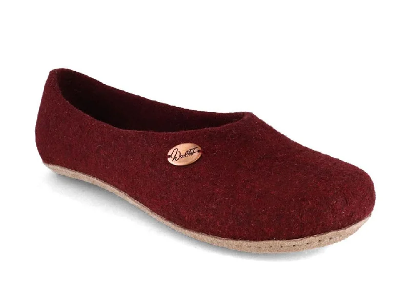 WoolFit® Ballerina Slippers, dark cherry