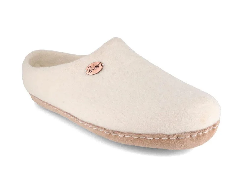 WoolFit® Felt Slippers | Footprint, sheep white