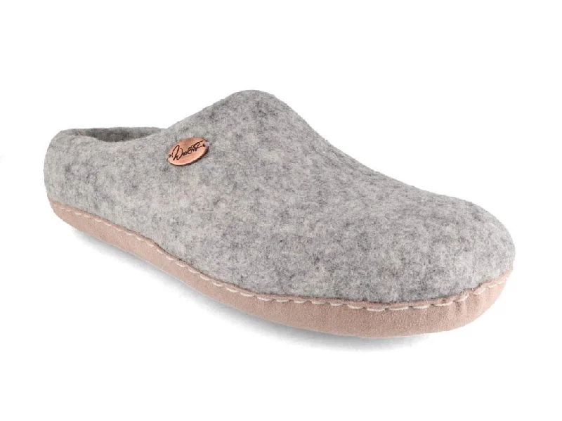 WoolFit® handfelted Slippers with Arch Support Insoles | Vario, stone grey