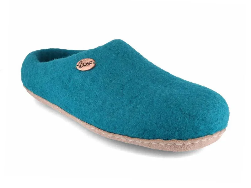 WoolFit® handfelted Slippers with Arch Support Insoles | Vario, turquoise