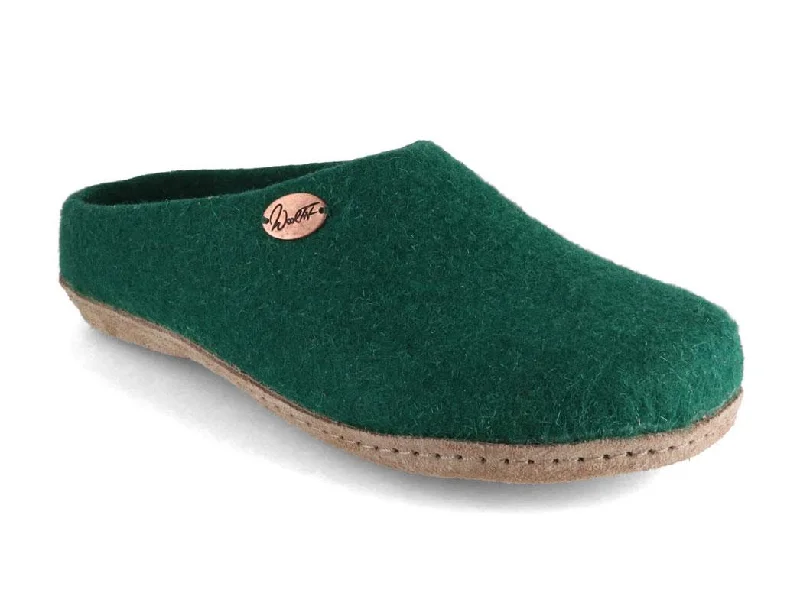 WoolFit® handmade Felt Slippers | Classic, dark green