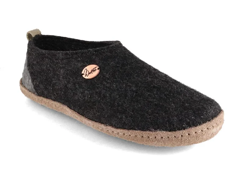 WoolFit® Highland | Unisex High Back Felt Slippers, dark grey