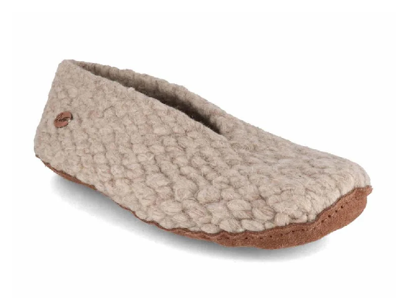 WoolFit® Woolies hand-woven Wool Slippers for Women, sand