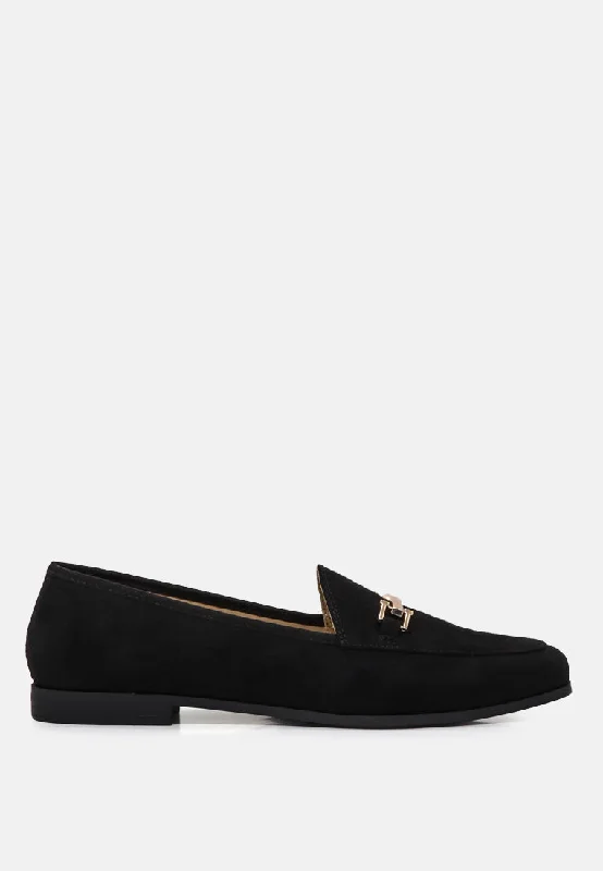 zaara solid faux suede loafers