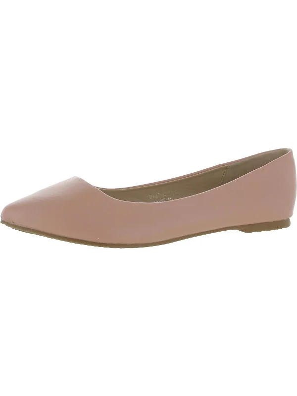 Angie 52 Womens Almond Toe Slip On Ballet Flats