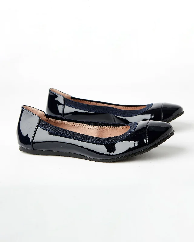 Ava Patent Ballet Flat - Navy