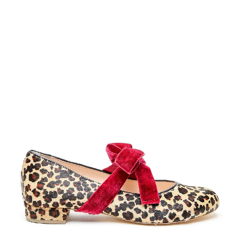 Leopard Ballet Flat + Red Velvet Marie Strap