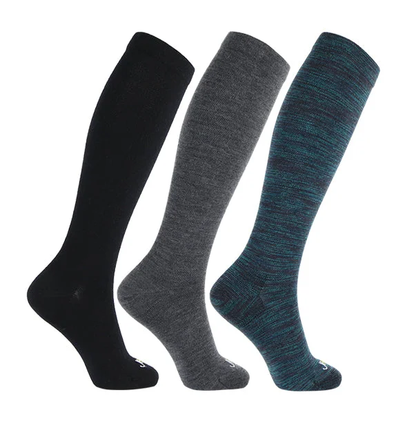 Cashmere Merino Everyday Compression Socks (15-20mmHg) - Solids - 3 Pack