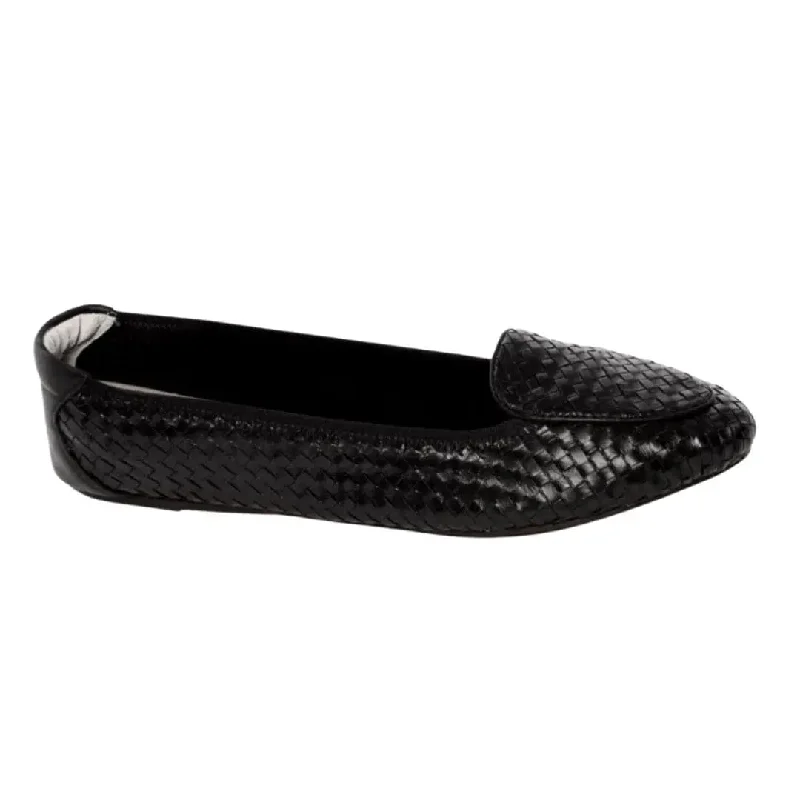 Clapham - Black Woven Leather Loafers