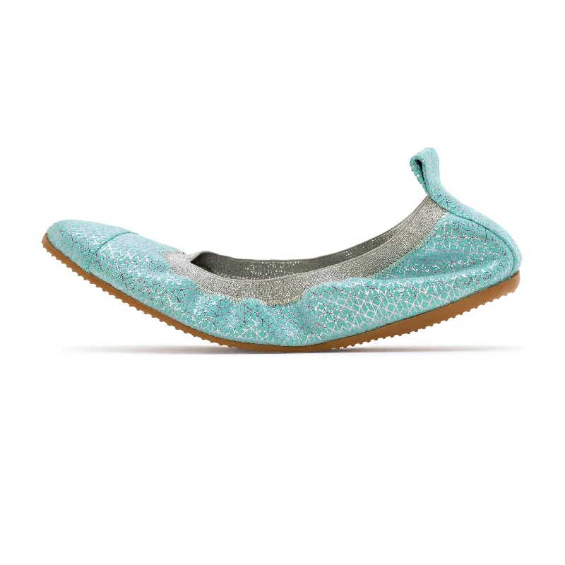 Eleanora - Ice Blue and Silver Ballet flat