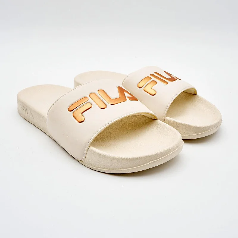 FILA Hillside Metallic Slide - Gardenia/ Rose Gold