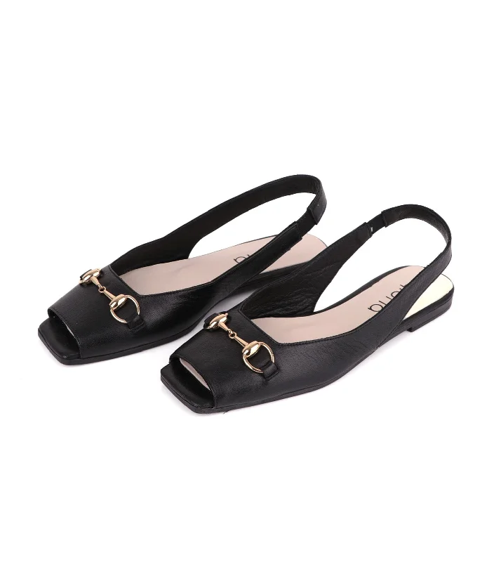 Slingback Flats Black