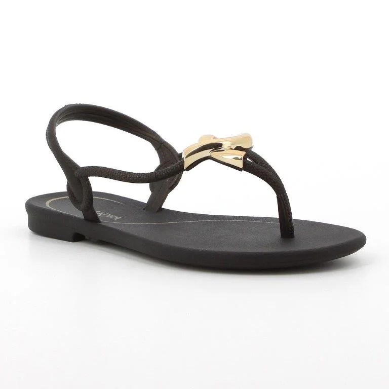 Grendha Slingback Thong Slip On - Black