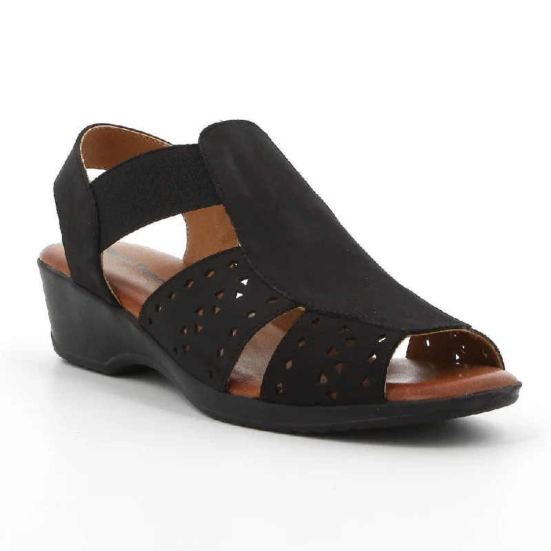 Hush Puppies Genny Leather Strap Sandals - Black