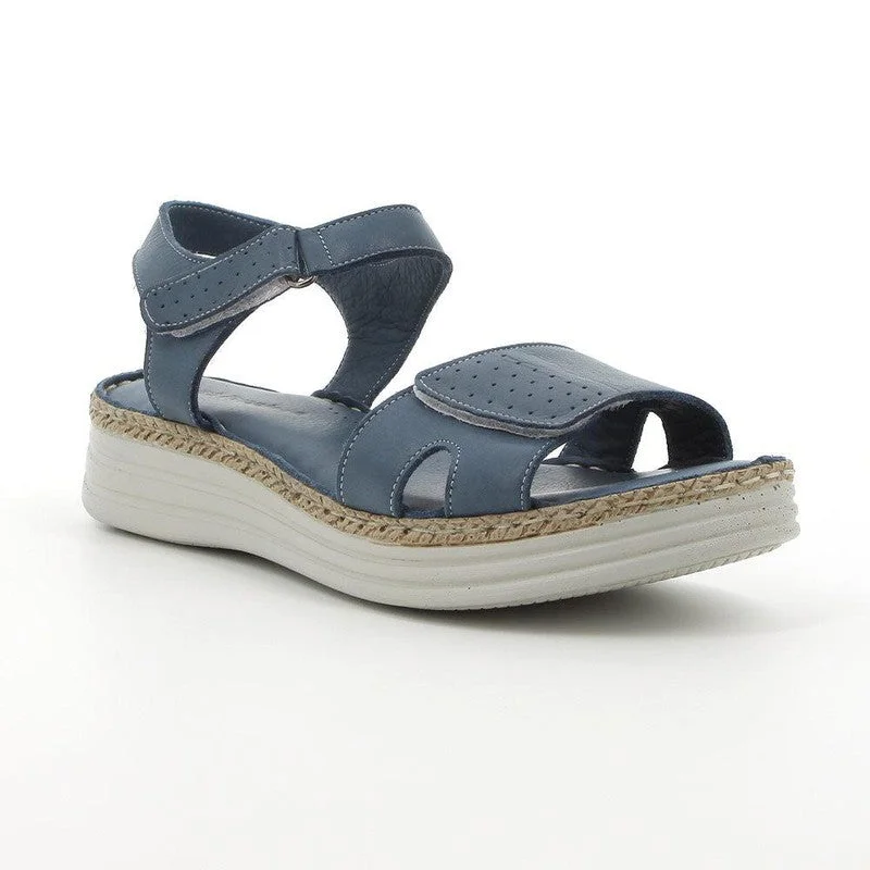 Hush Puppies Nala Leather Strap Sandals - Blue