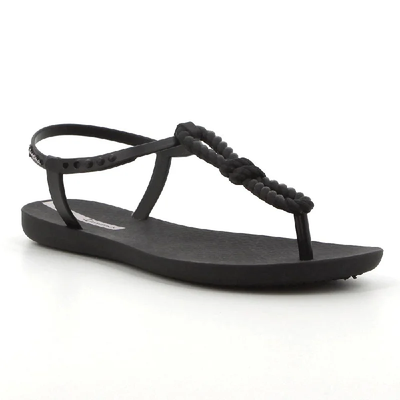 Ipanema Slingback Thong Trim Sandals with Knotted Rope - Black