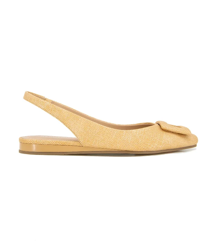 Linton Buckle Slingback Flat Natural Weave