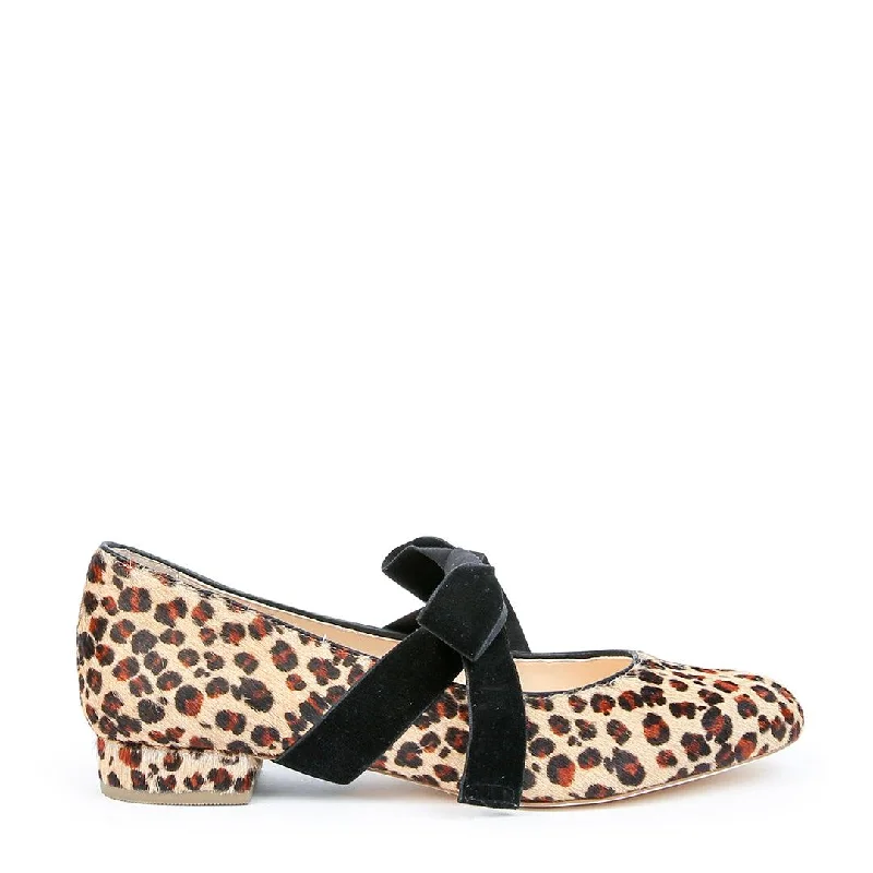 Leopard Ballet Flat + Black Velvet Marie Strap